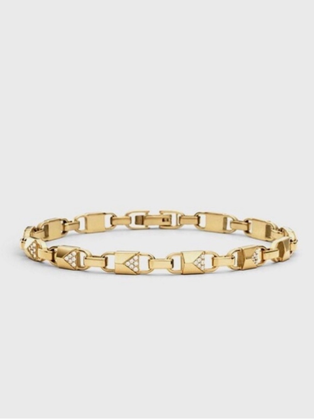 Michael Kors Gold Link Bracelet with Pavé Mercer Triangle Accents